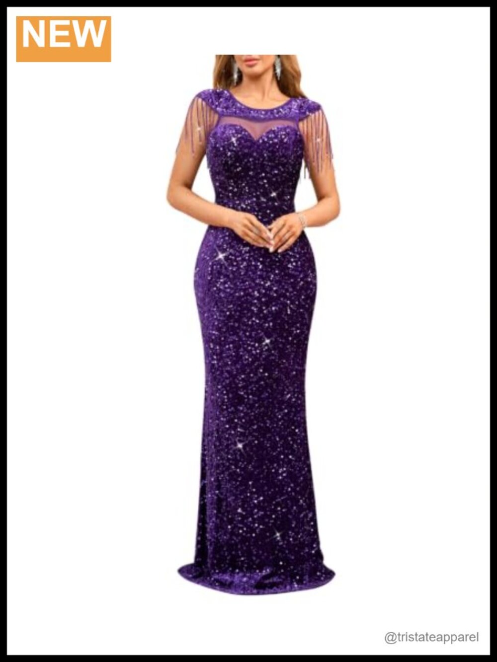 Sequin Mesh Bodycon Formal Maxi Evening Gown Cocktail Dress